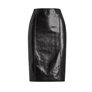 Ralph Lauren Purple Label Cynthia Python Embossed Leather Skirt $1990. Size 2